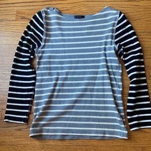 STRIPED FRENCH BOATNECK TOP from JCREW-Medium
